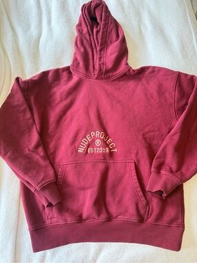 Nudeproject EST2019 Pullover Hoodie - Deep Red